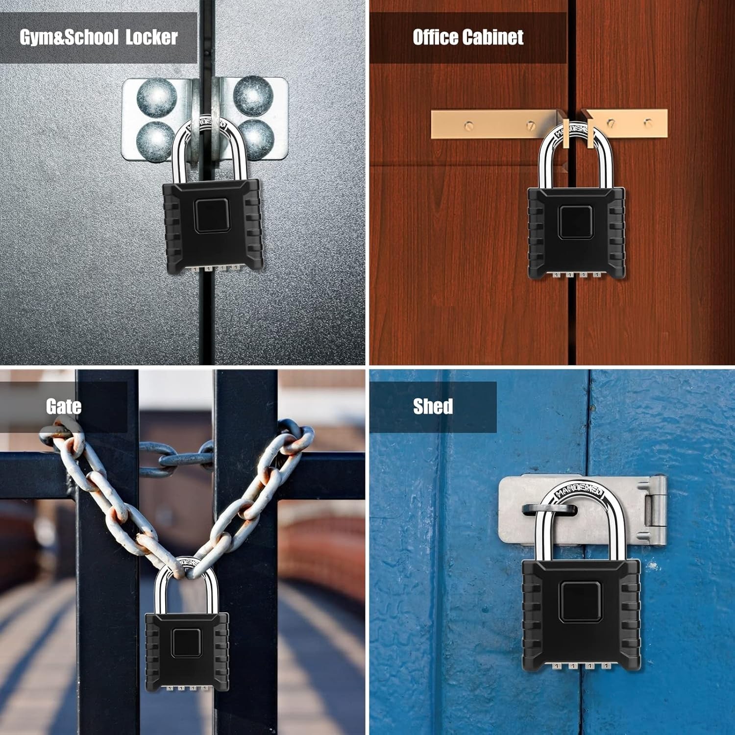 Heavy Duty Combination Padlock, Large Outdoor Padlock [One-Touch Unlocking] High