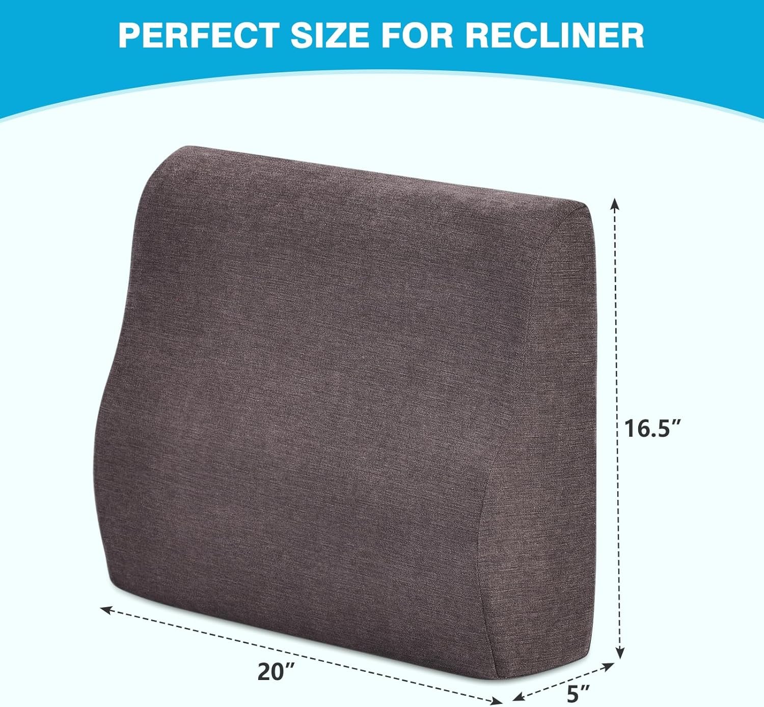TANYOO Back Support Pillow for Recliner Dual Layer Lumbar Medium, Brown