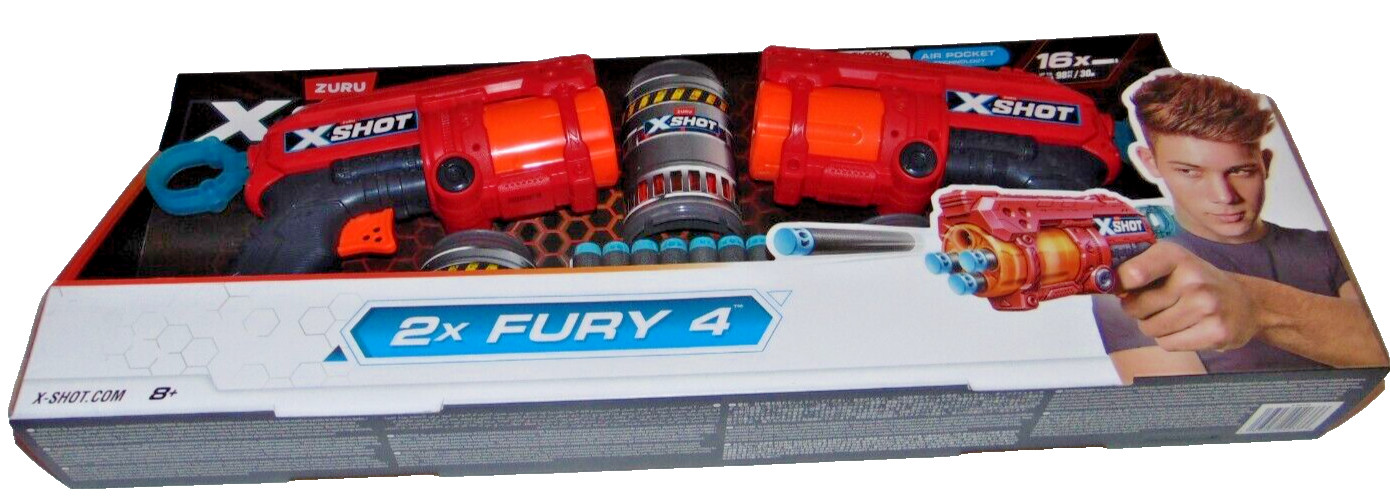 ~NEW ZURU X-Shot 2X Fury 4 16X Air Pocket Nice FS:)~