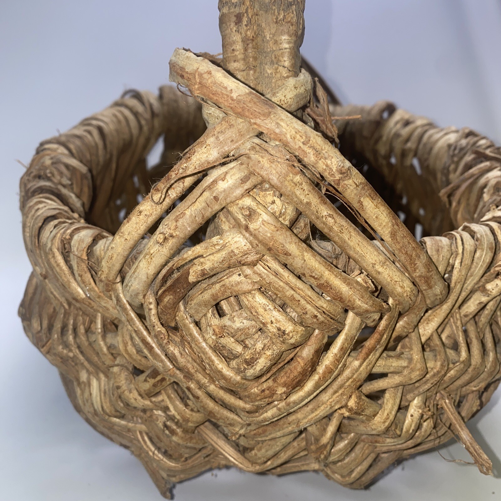 Vintage Rustic Wooden Farmhouse Handmade Basket