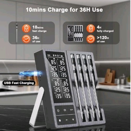 Wireless Smart Meat Thermometer..Wireless BBQ Meat Thermometer With APP