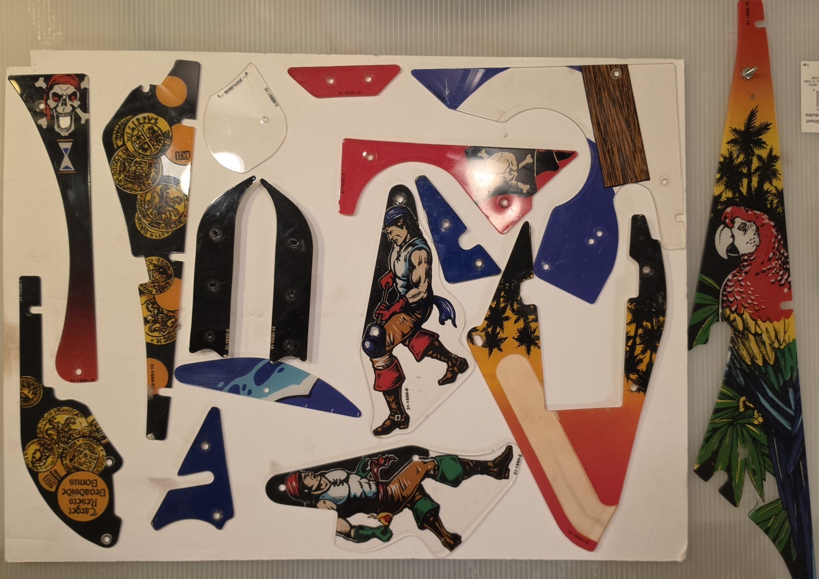 Bally Black Rose Pinball Playfield Plastics set USED