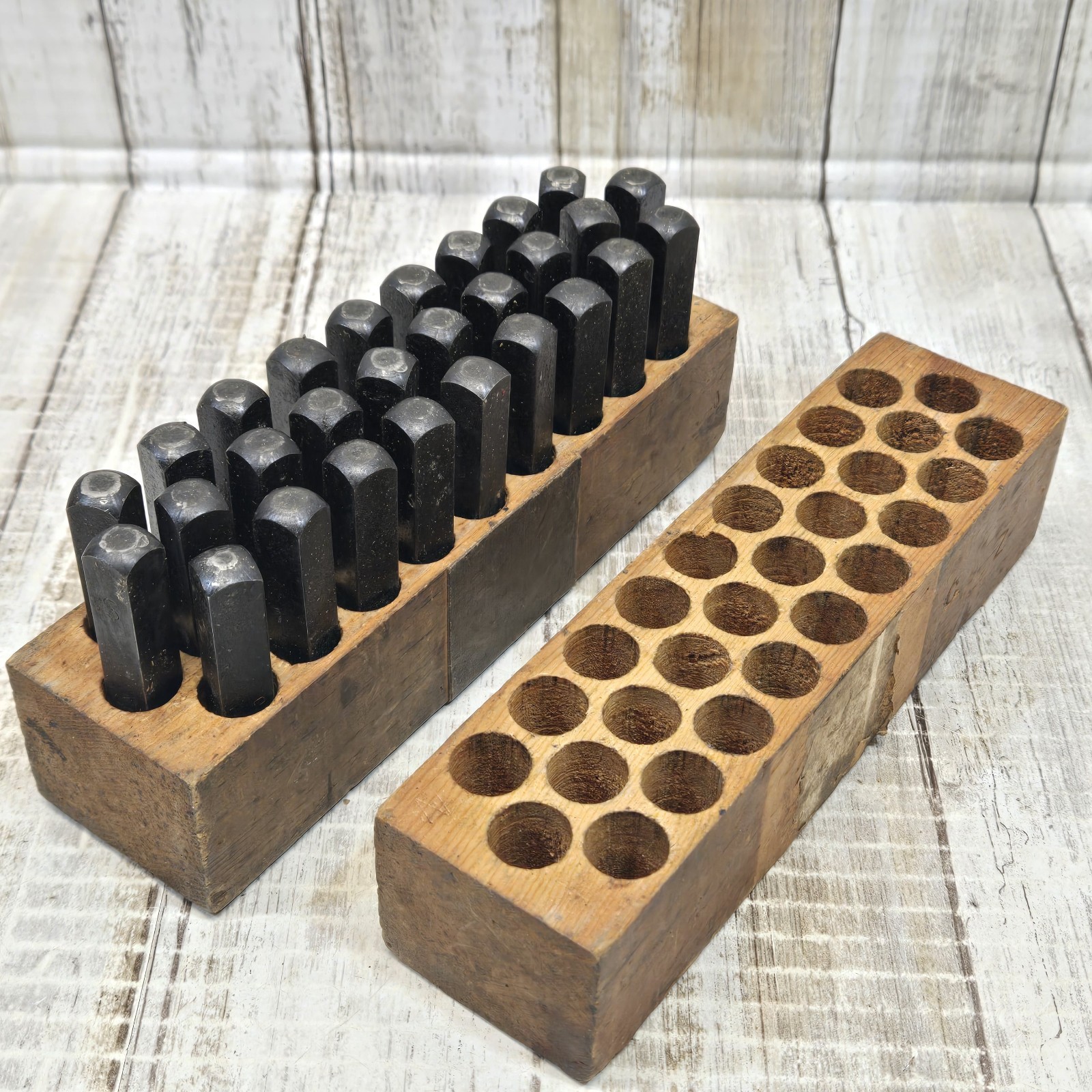 28 piece Vintage Steel 1/4" Letter Punch Set Includes Period Punch and Ampersand