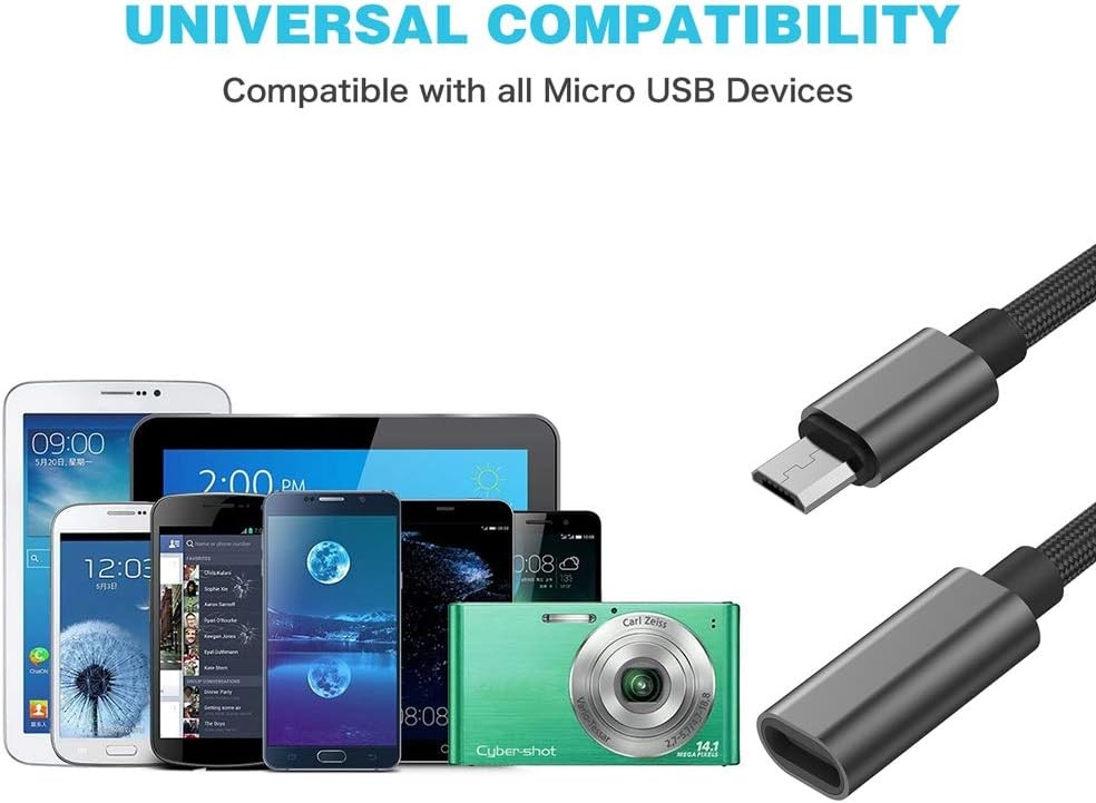 USB C to Micro Adapter, KUXIYAN (2 Pack) Type C Female Black