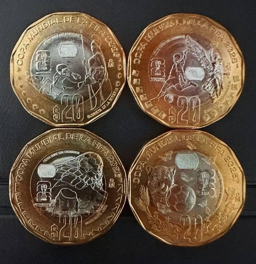FIFA WORLD FOOTBALL SOCCER CUP Mexico 2026 $20 BIMETALLIC coin set  BU unc., ltd