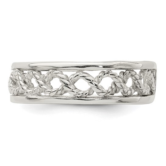 Sterling Silver Twist Open Toe Ring