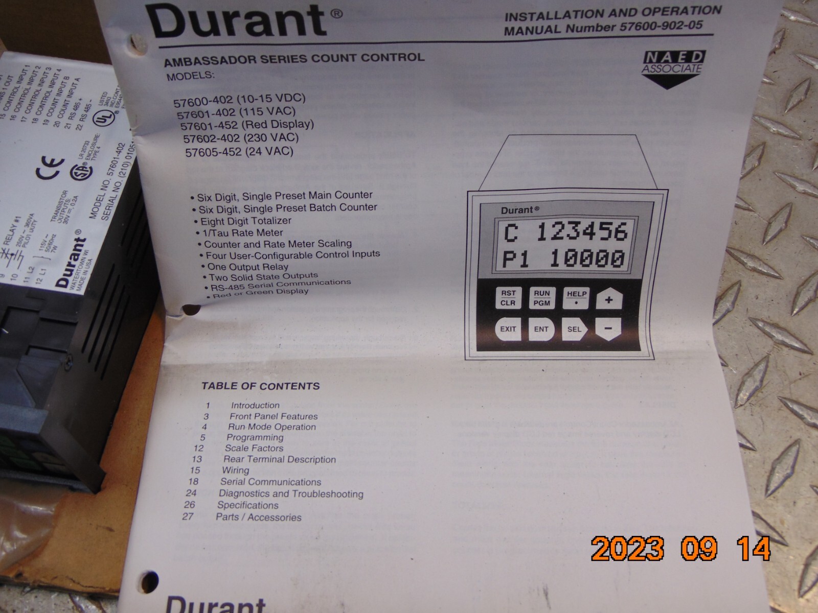 NEW EATON DURANT 57601-402 COUNT CONTROL see description