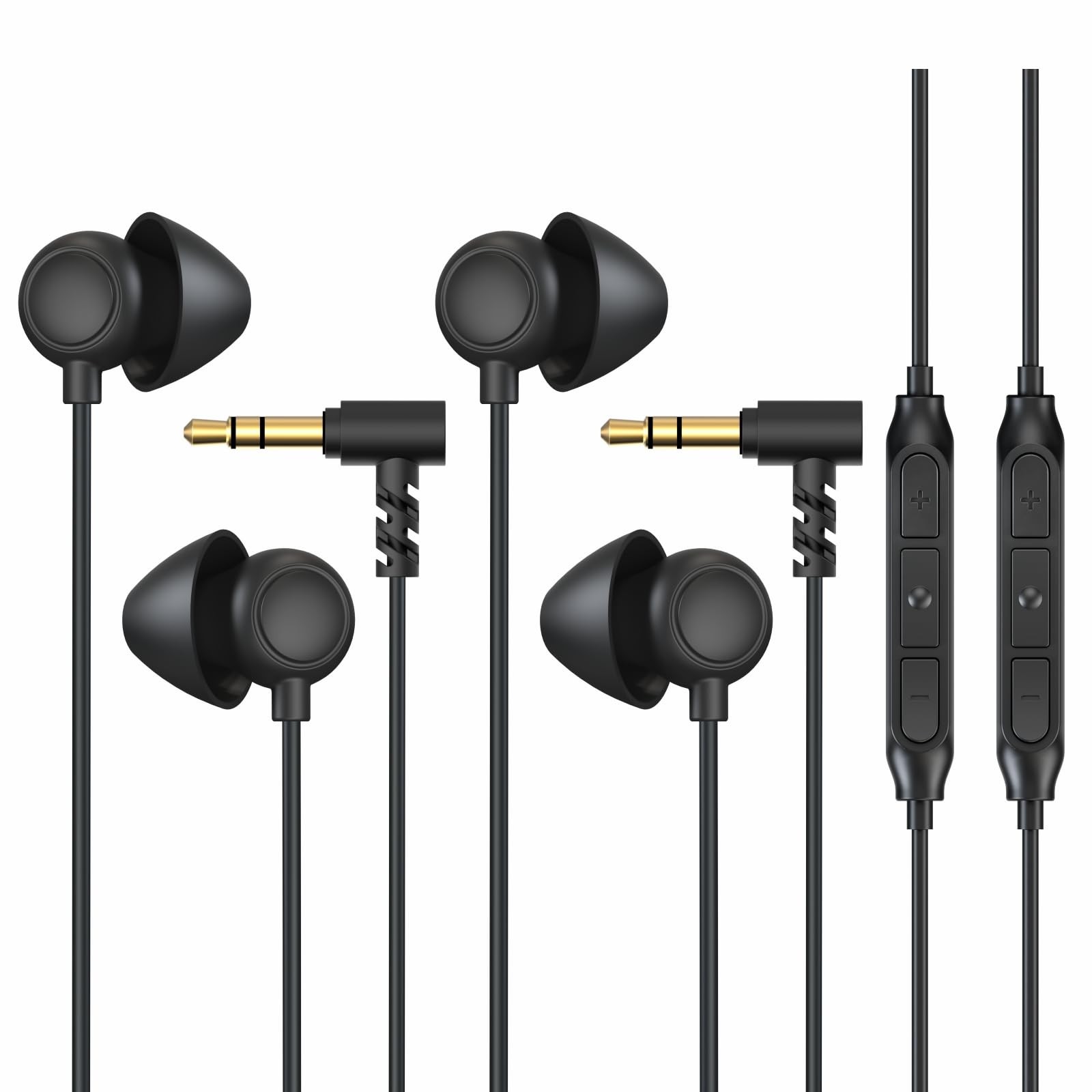Hearprotek Sleep Earbuds, 2 Pairs Soft Comfortable in-Ear Earphones with Mic-...
