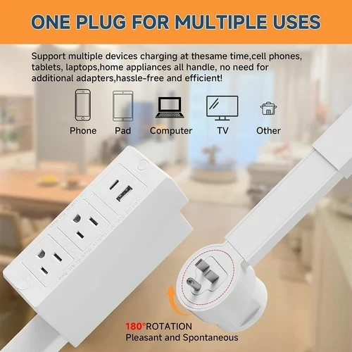 Electrical Outlet Expander Power Socket Rotating Sticks Sofas Nightstands Desk