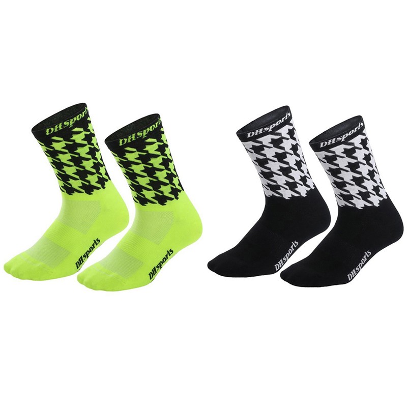 2Pairs Cycling Socks Riding Bicycle Bike Sports Ankle Socks XC MTB Black Green