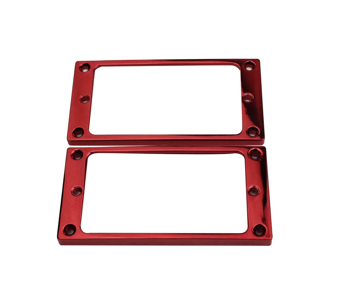 Guyker Flat Metal Humbucker Pickup Mounting Ring Set - 2 pieces, Rose Red
