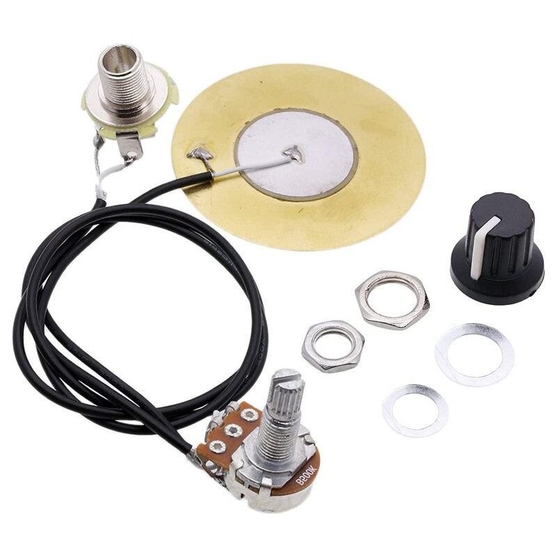 50mm Guitar Pickup Piezo Transducer Prewired Amplifier with 6.35mm Output Jack