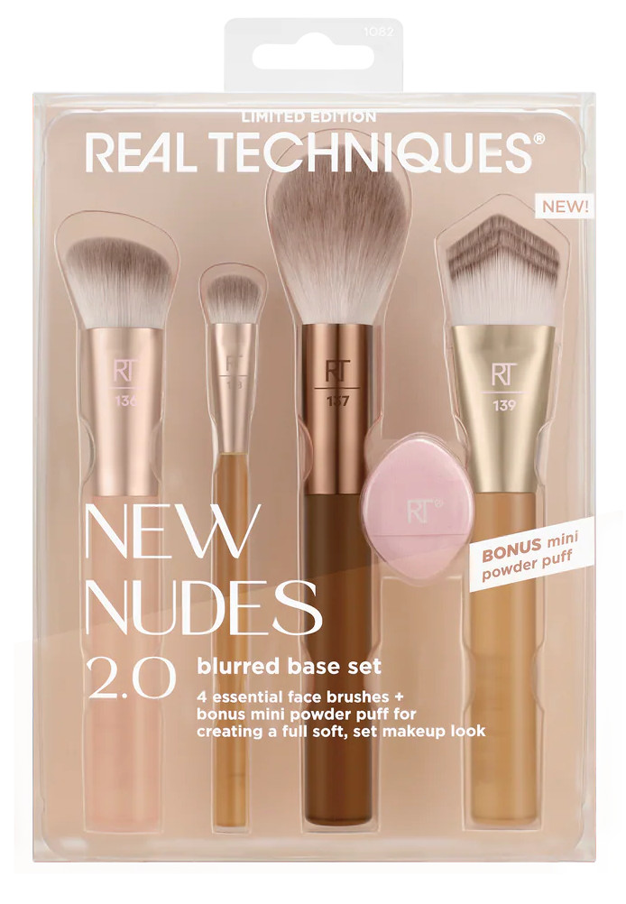 Real Techniques New Nudes 2.0 Blurred Base Brush Set LIMITED EDITION NEW