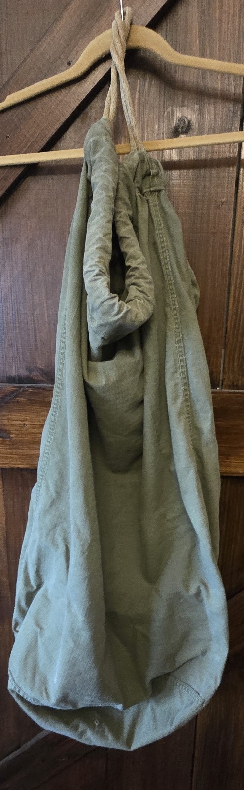 US Military Army OD Green Large Canvas Duffel Bag Rucksack 1950s-1960s Vintage