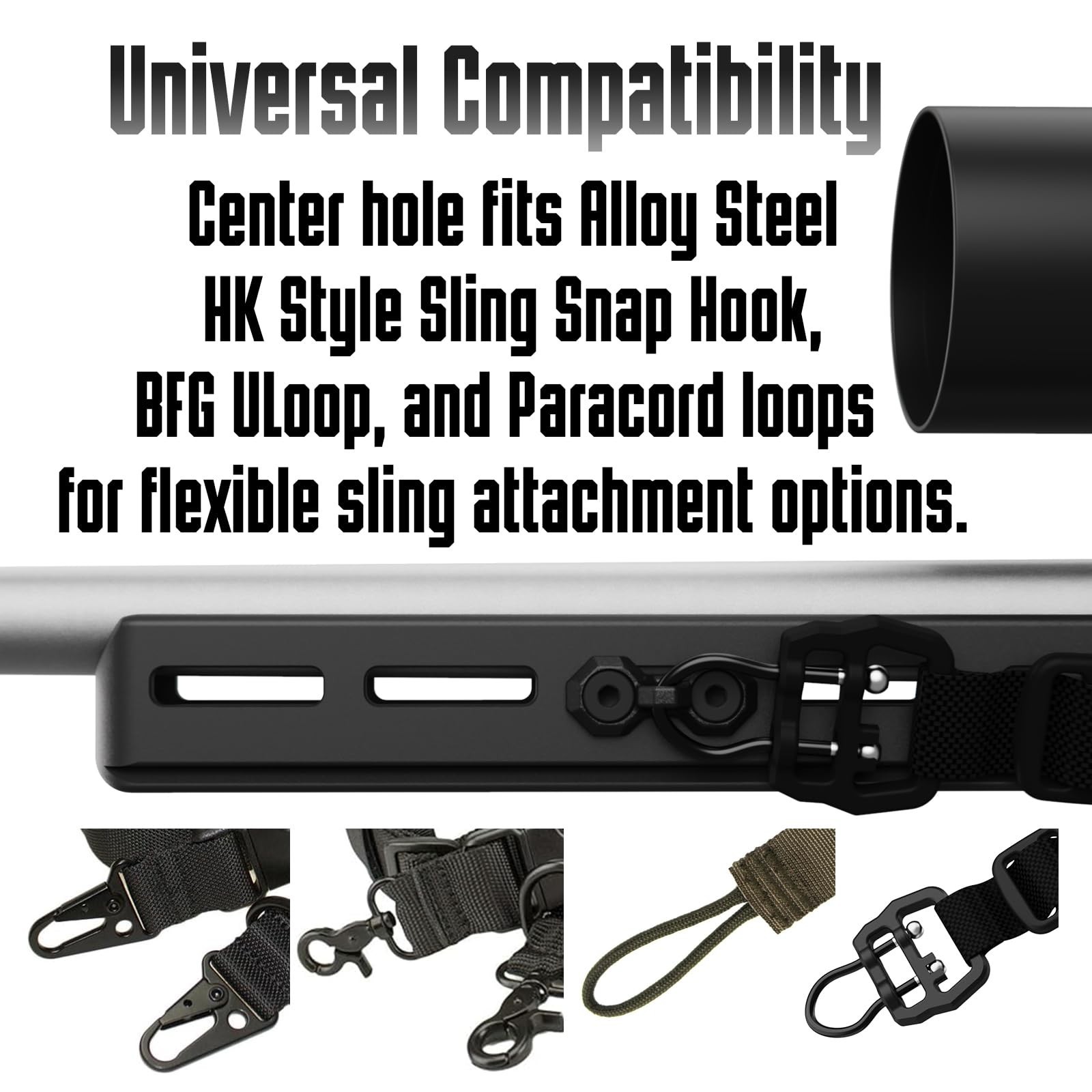 MLOK Sling Mount Adapter, Paracord & ULoop Compatible Low-Profile Sling Attac...