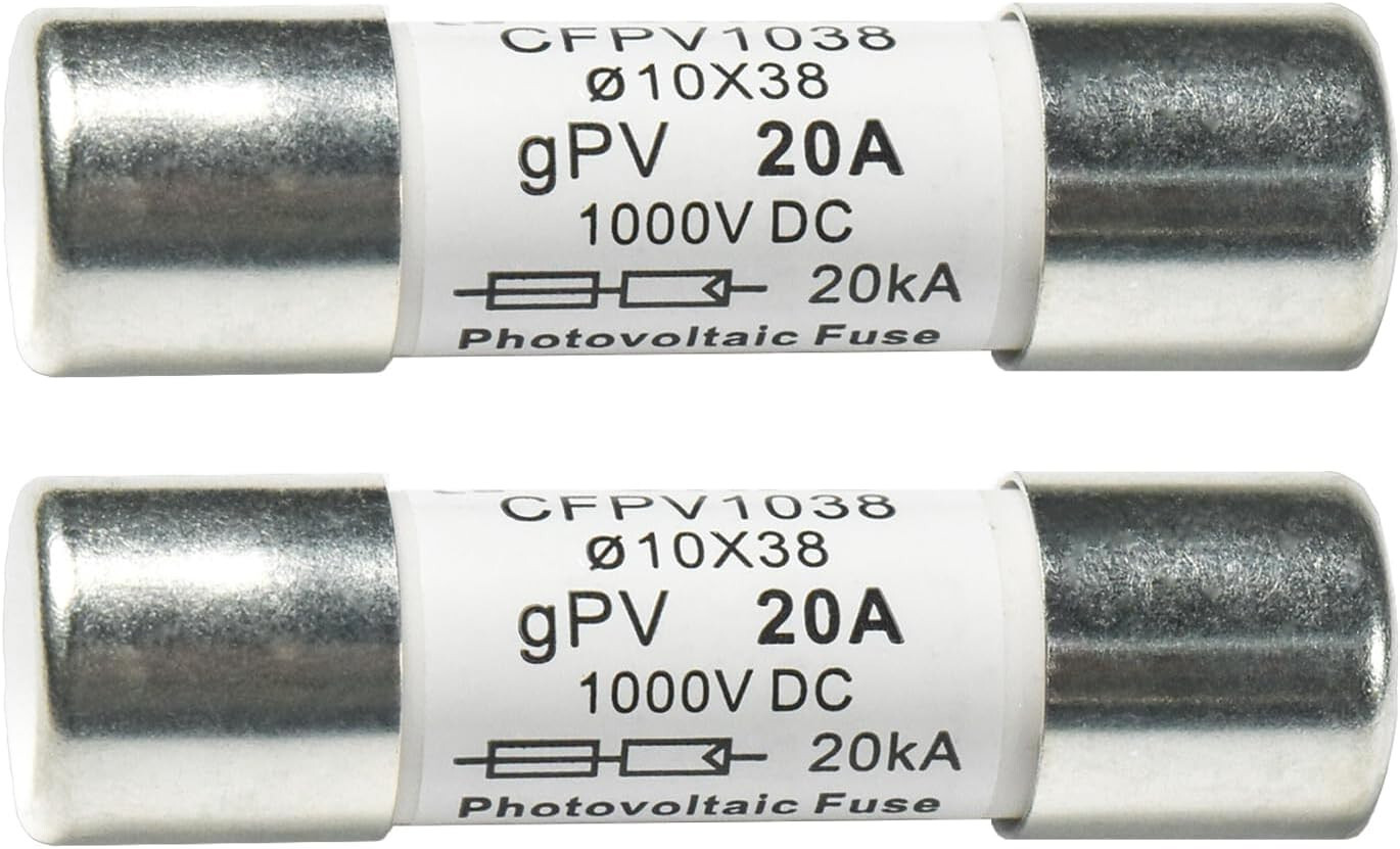 2-Pack HQRP Solar PV Fast Acting Photovoltaic Fuse Link CFPV-1038 gPV type 20A
