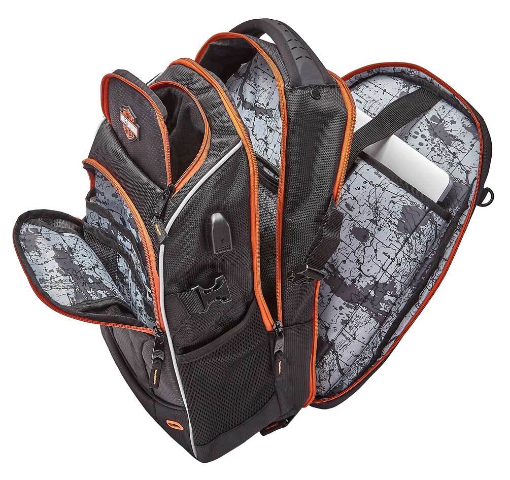 Harley-Davidson Renegade II Hi-Tech External USB Port Backpack - Rust/Black