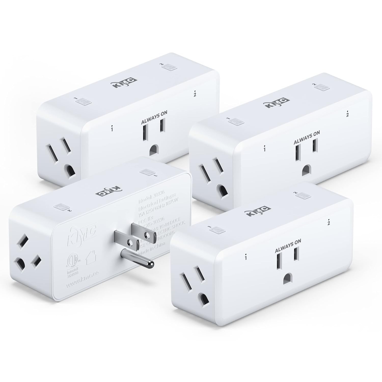 4-Pack Smart Plug Set - Independent Control & 3-Outlet Extender for Smart Homes
