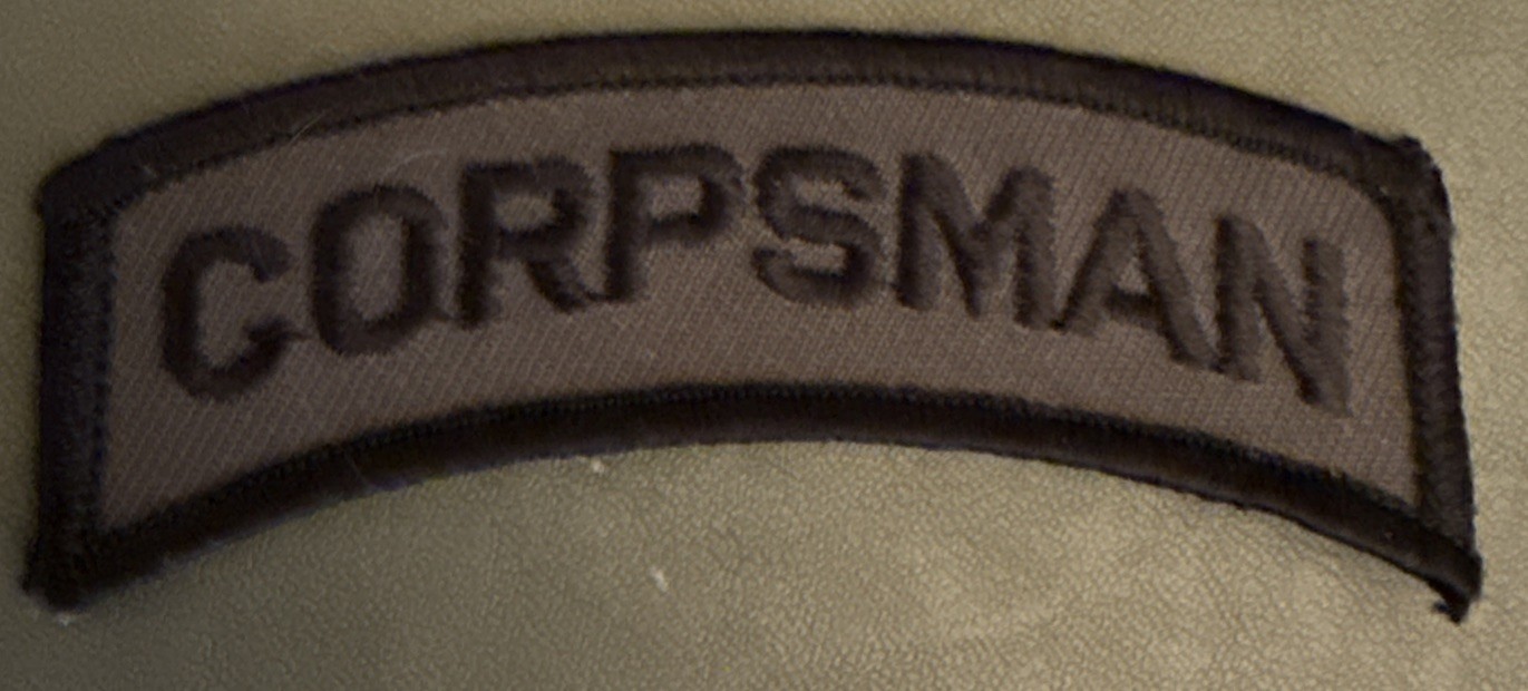 Vietnam “Corpsman” Subdued Tab Patch Military Uniform Arc Vintage (3-1/2"x1")