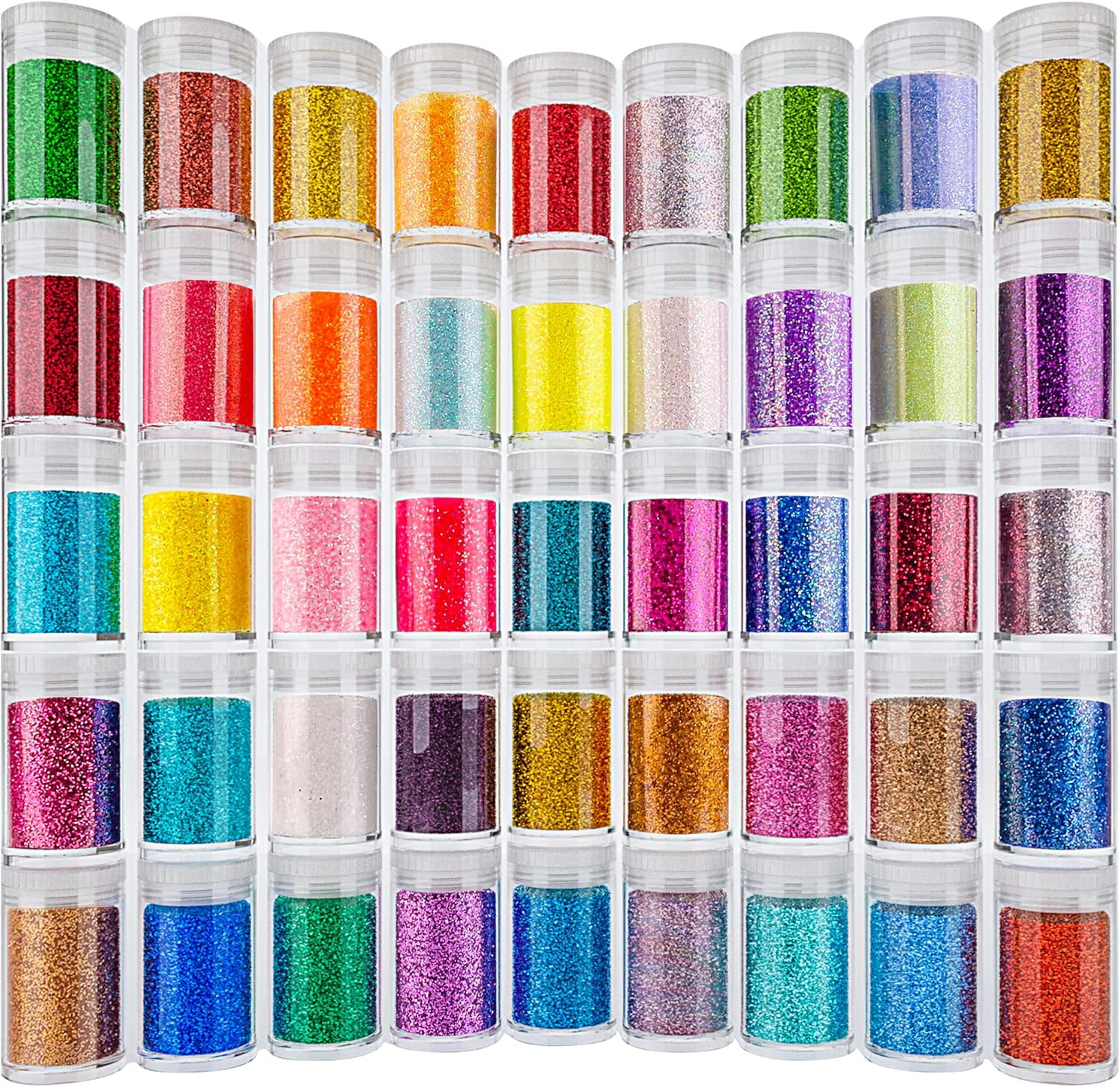 Ultra Fine Glitter 45 Colors Set, Holographic Glitter Powder for Tumblers, Arts