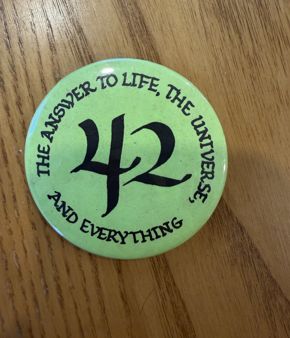 42 The Answer to Life 2.25" Button Hitchhiker's Guide to Galaxy Pinback
