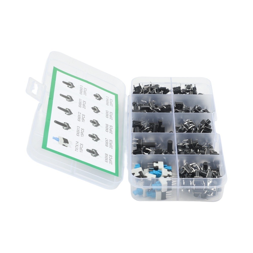 Push Button Tactile Switch Kit 180 Pieces Boxed for Electronic Device Repairs