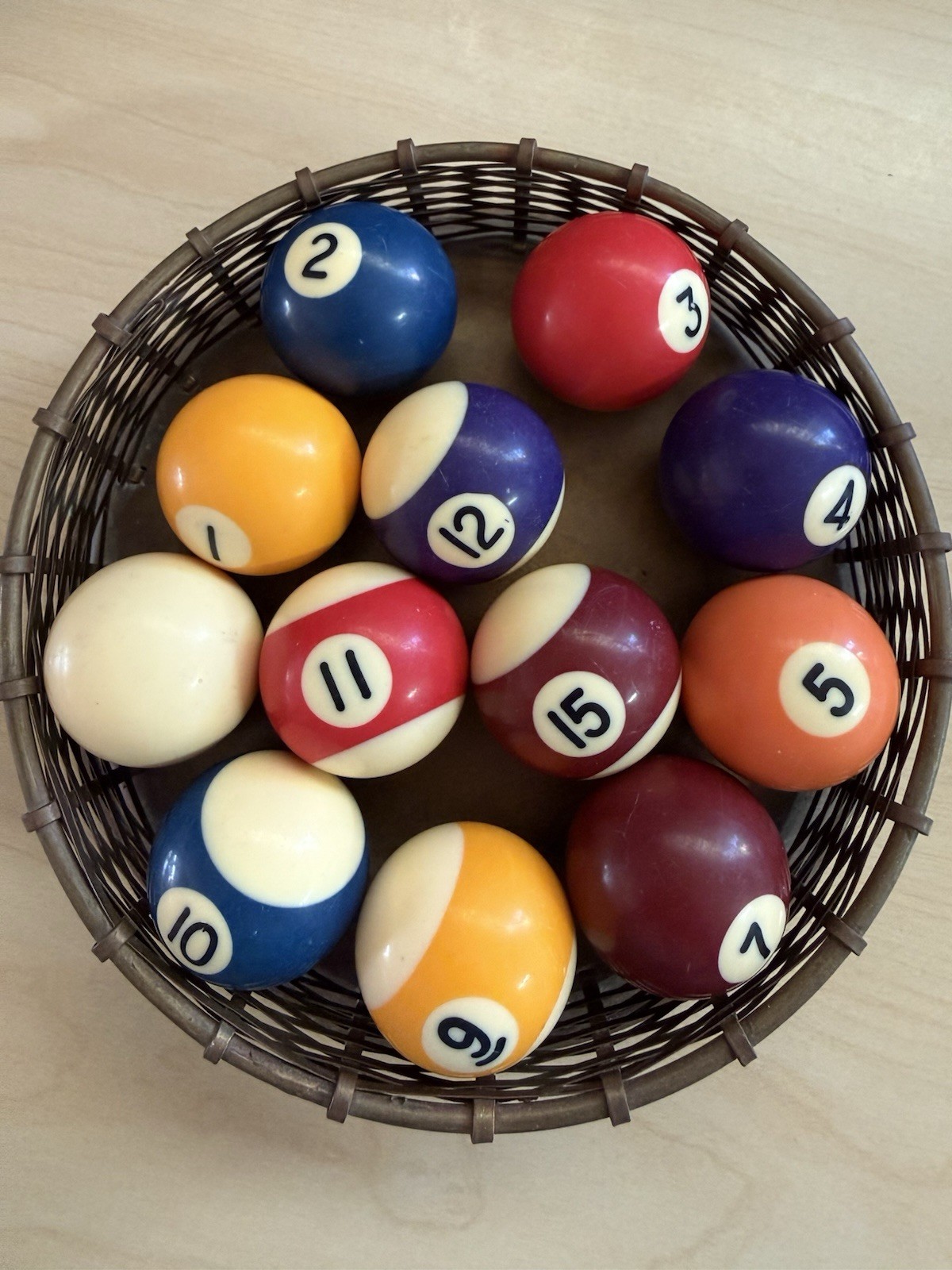 Vintage Aged Cue Pool Ball Billiard 1 1/2” Replacements (12 Random Balls)