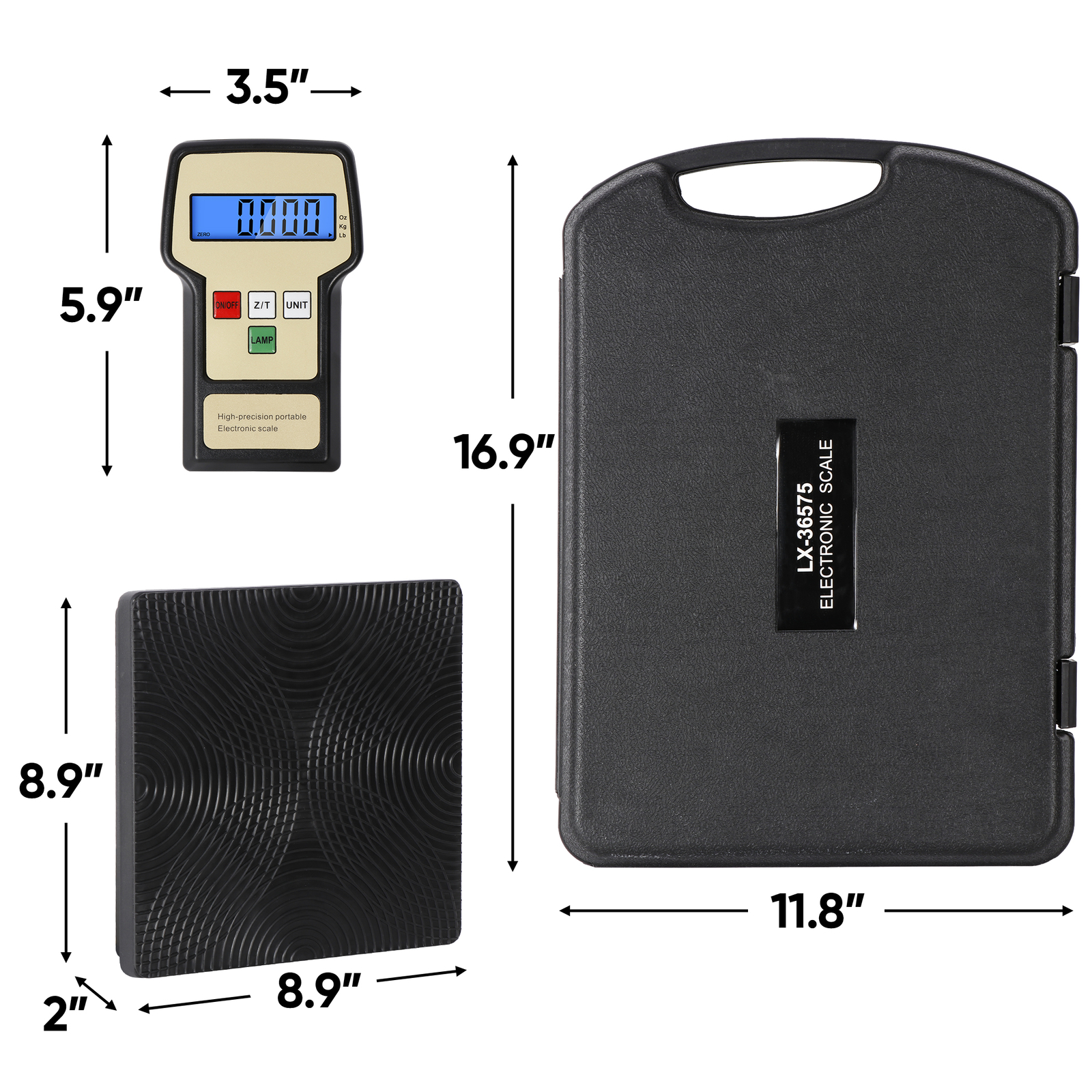 220 lbs Electronic Refrigerant Charging Digital Weight Scale with Case for HVAC