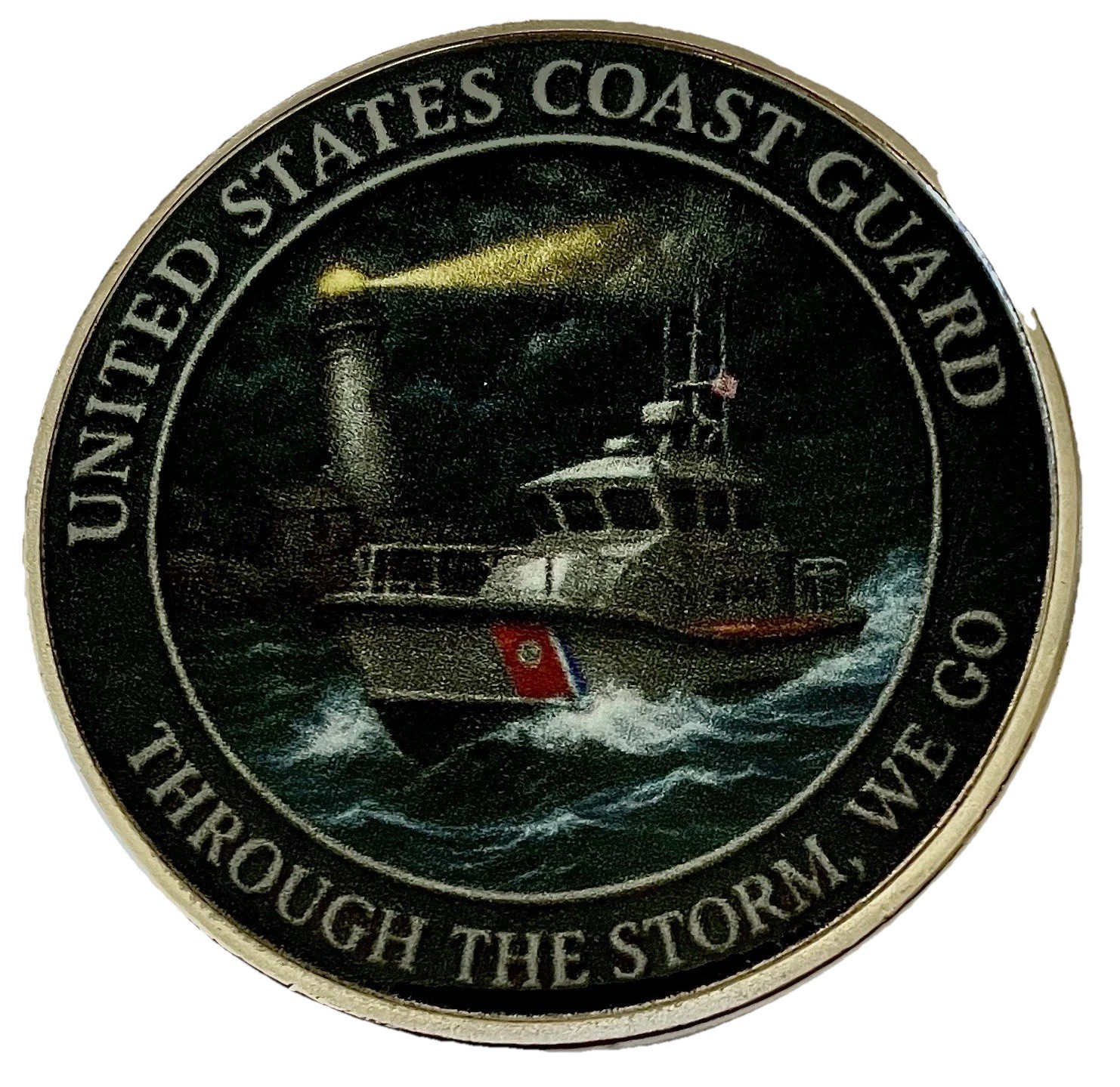 US Coast Guard Imperfect Coin-Silver Colored-2D-super Small Bumps-Random