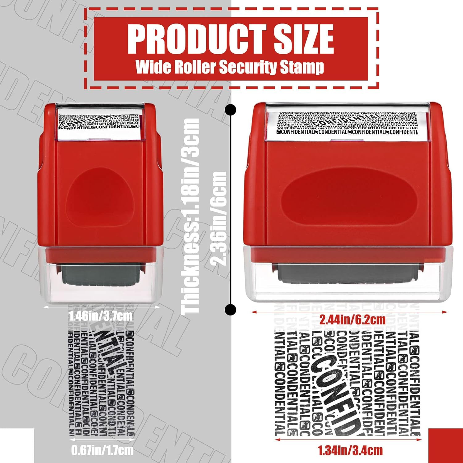 2 Pack Identity Protection Roller Stamp Identity Theft, Confidential, Privacy Ro