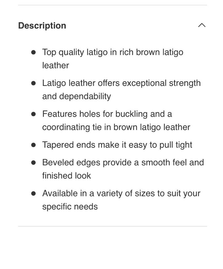 Weaver Leather Latigo with Holes, Brown