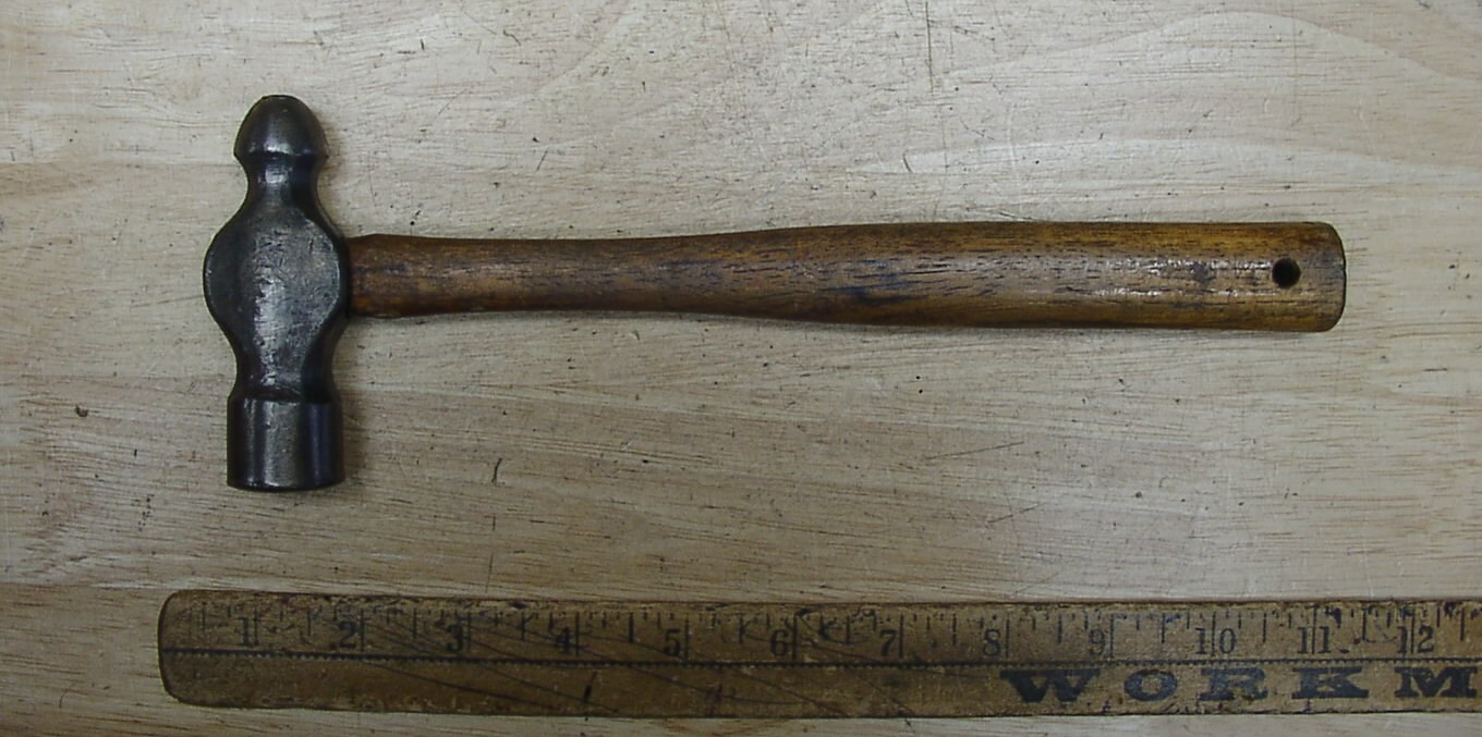 Vintage Unbranded Ball Peen Hammer,12.6 oz,3-5/8"Head,Jeweler,VGC,L@@K!