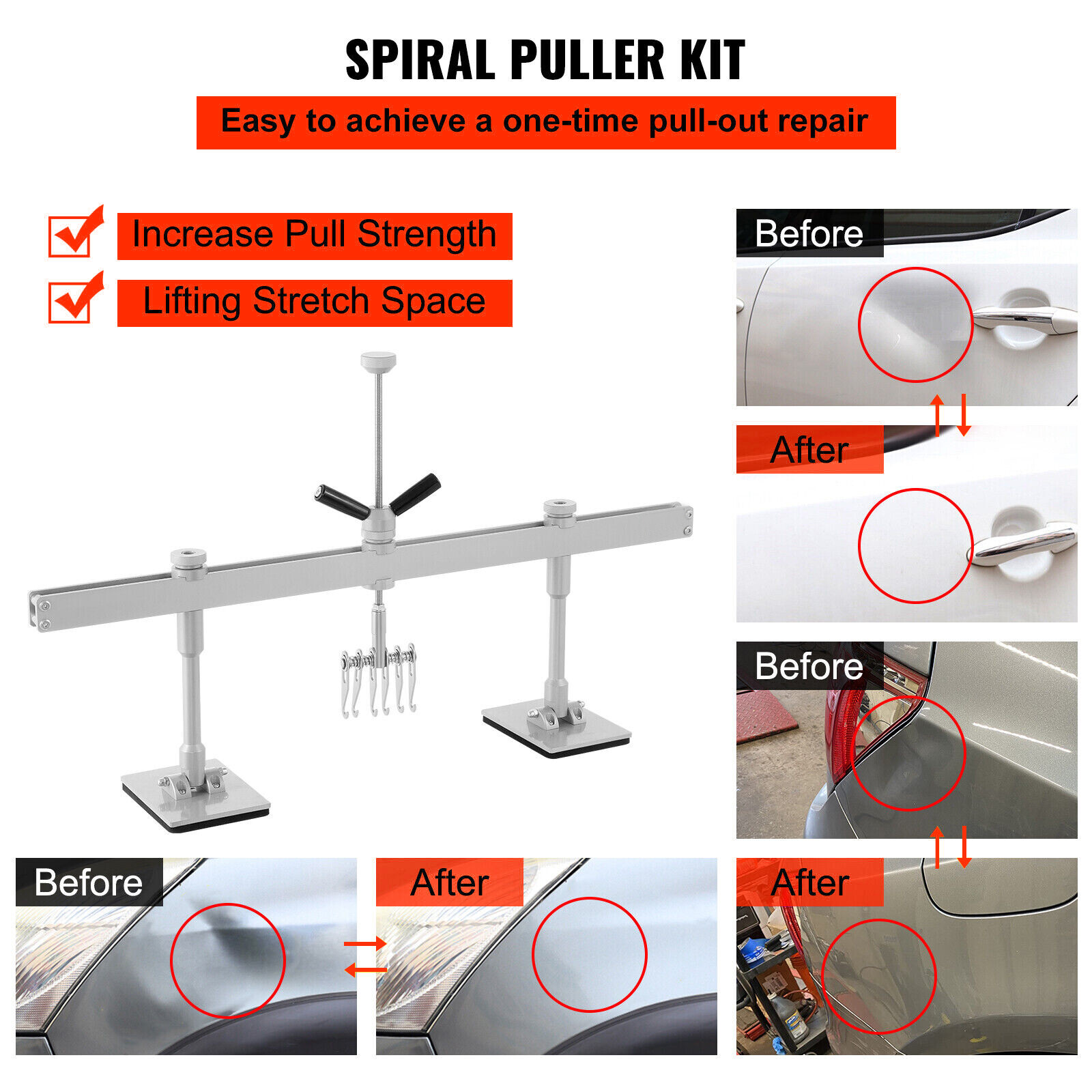 Car Dent Bar Puller Pull Lever Pulling Kit Removal Hammer Repair Auto Body Tool
