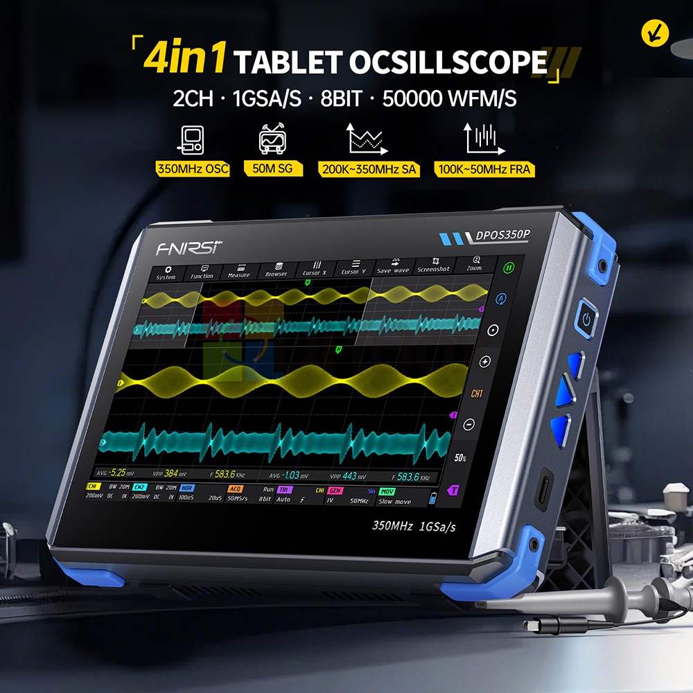 FNIRSI DPOS350P 4-in-1 Digital Oscilloscope Signal Generator Spectrum Frequency
