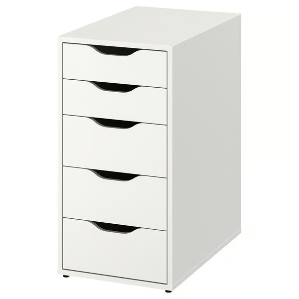 IKEA ALEX Drawer Unit White 5 Drawer Storage Cabinet Office Home Organizer
