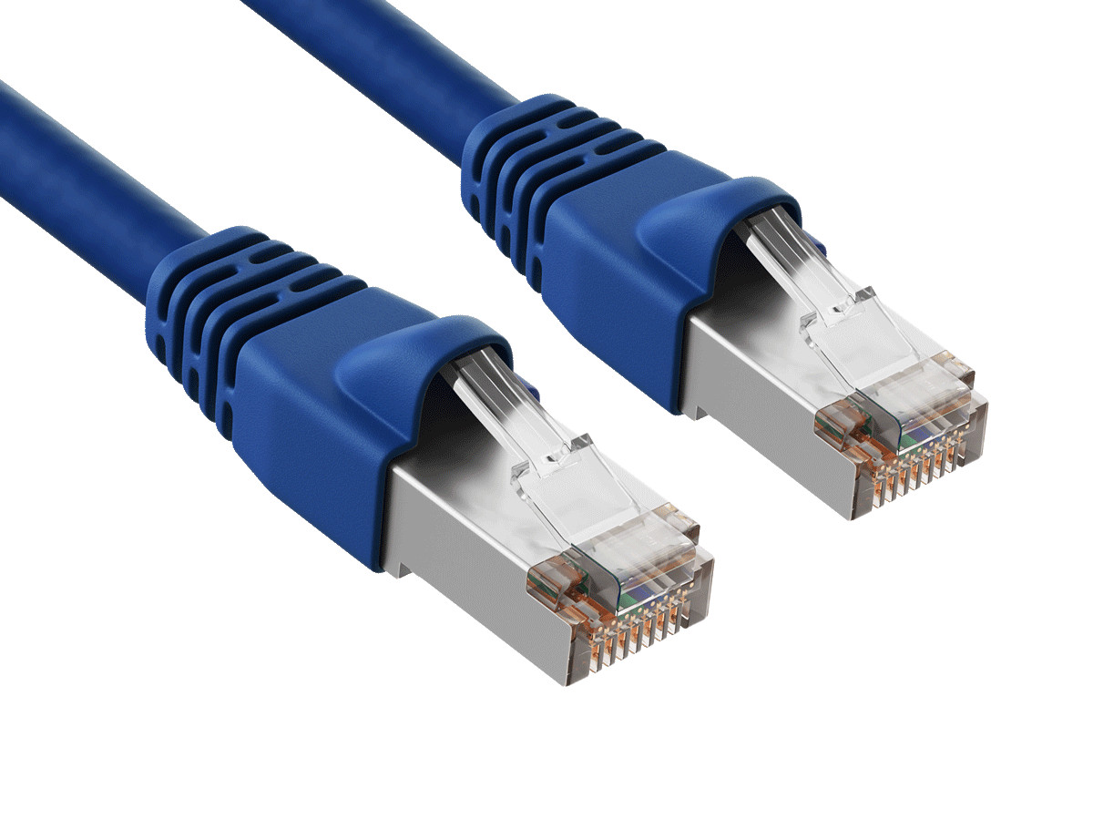 15ft Cat6a Shielded Ethernet Network Patch Cable STP Snagless 24AWG Bare Copp...