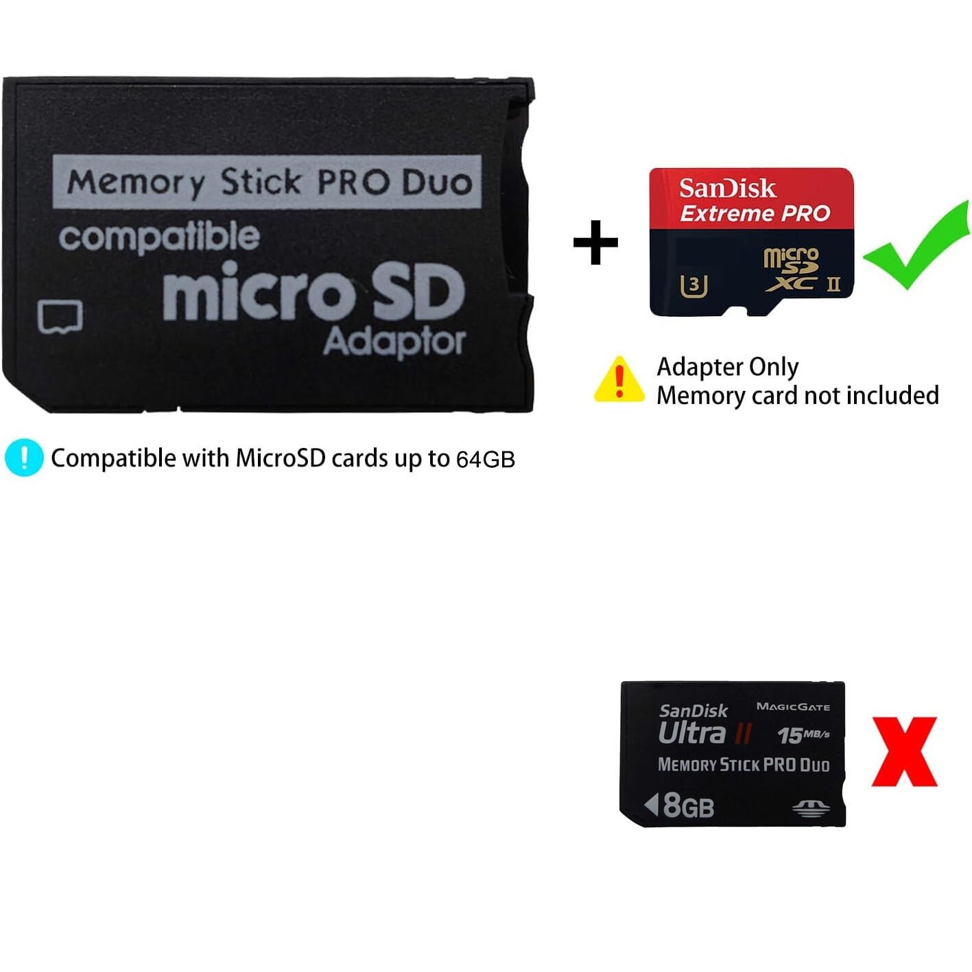 Micro SD SDHC TF to Memory Stick MS Pro Duo Adapter Reader For Sony PSP / Camera