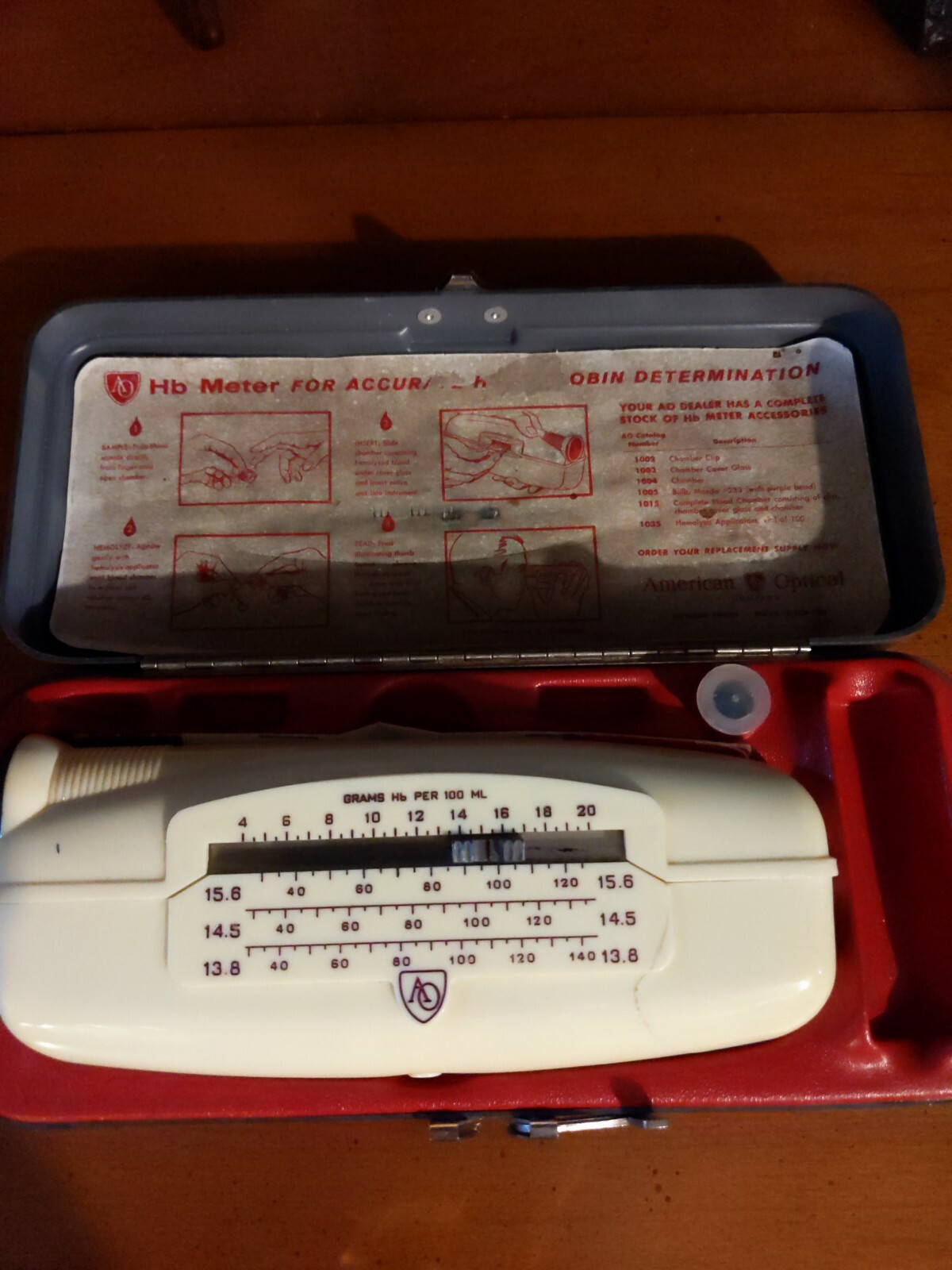 VINTAGE SPENCER AMERICAN OPTICAL AO HB HEMOGLOBIN METER KIT + CASE Odd Medical