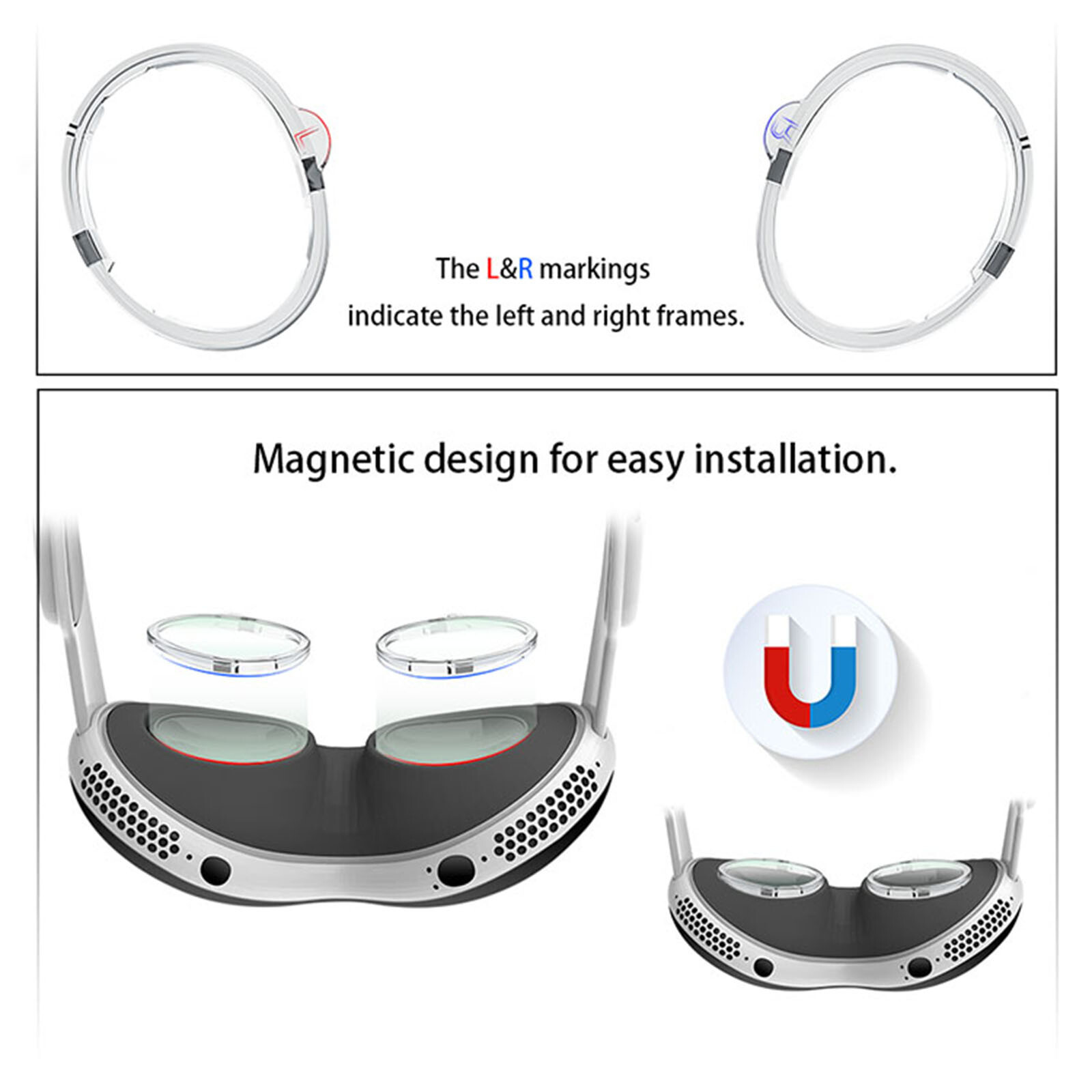 Anti-blue Light Lens Protective Frame Magnetic Myopia Frames for Vision Pro VR