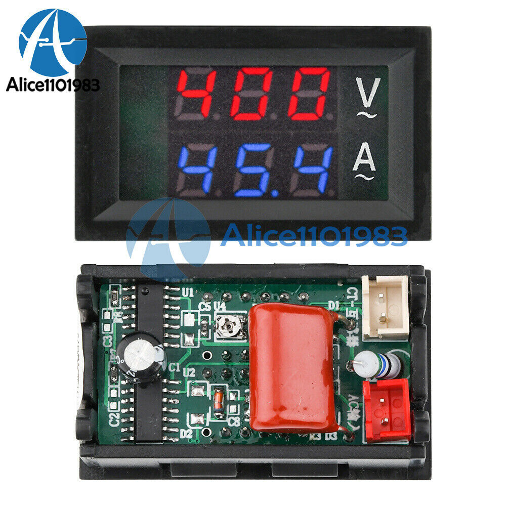 Voltmeter Current Voltage Amp Meter Hall Effect Sensor AC50-600V 10/50/100A