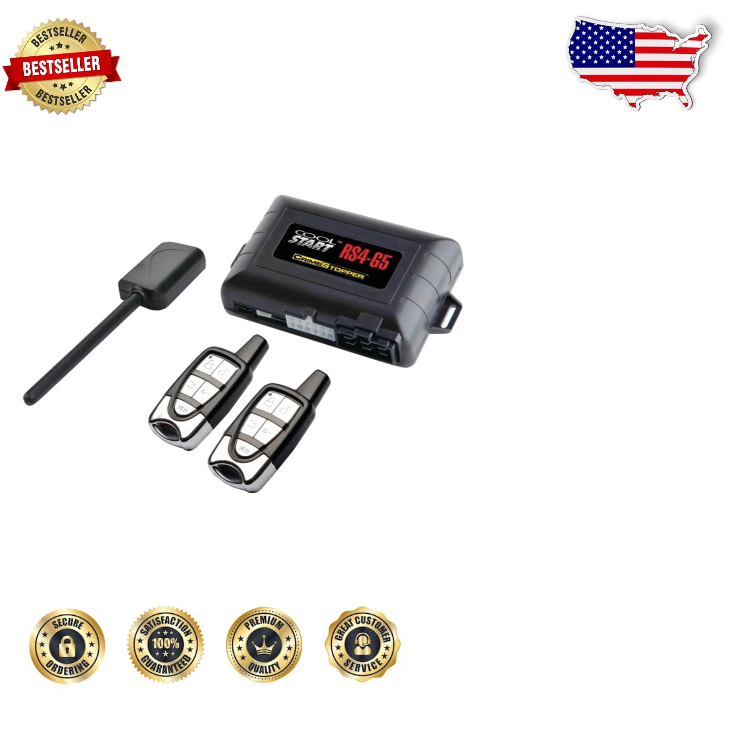 1-Way Remote Start System w/ Keyless Entry & Trunk Pop 2000ft