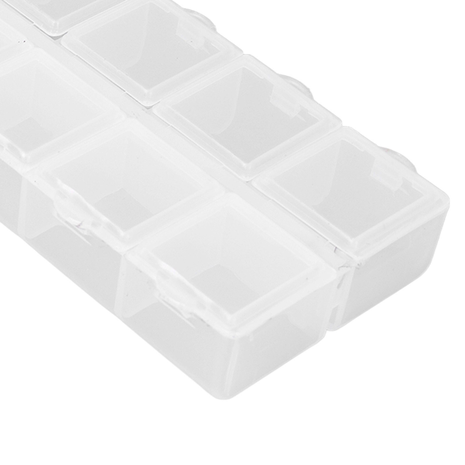 Grid Organizer Box White Plastic 10 Compartment Storage Container for Jewelry