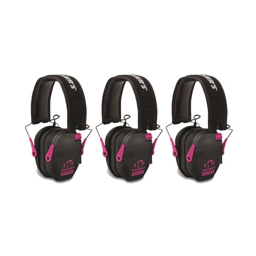 Walker's Razor Slim Electronic Shooting Muffs 3-Pack, Pink