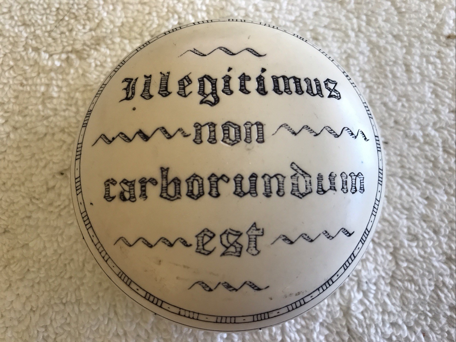 ILLEGITIMUS NON CARBORUNDUM EST VINTAGE SHARPENING STONE PAPERWEIGHT