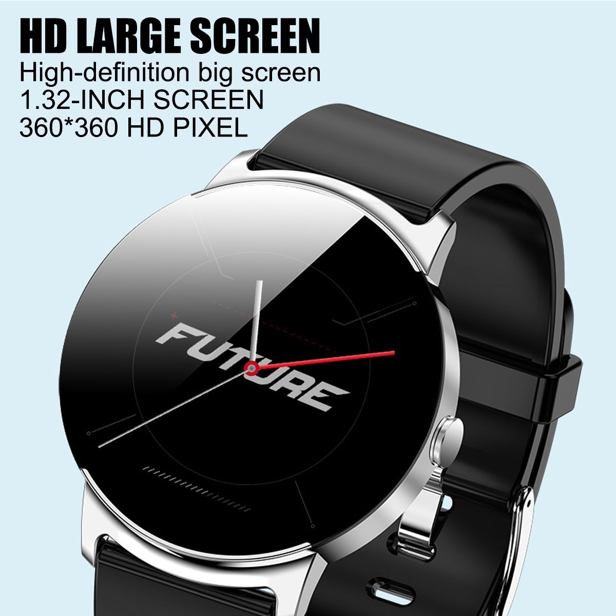 Smart Fitness Watch 1.32" HD Screen IP68 Waterproof HR SpO2 NFC 15 Days Battery