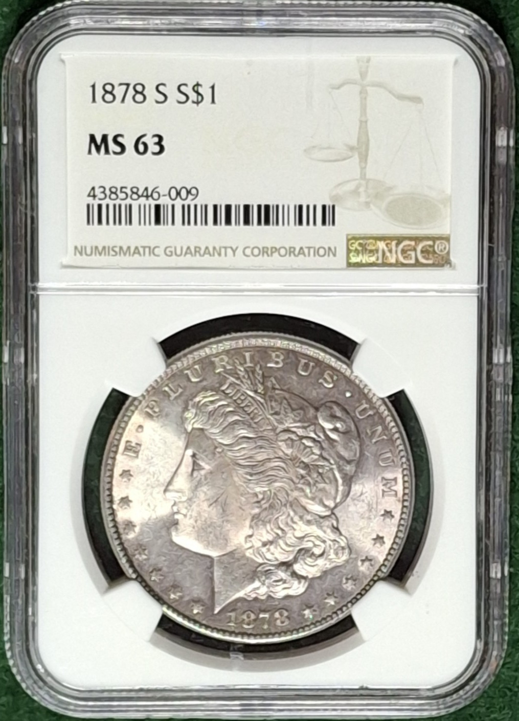 1878 S Morgan Silver Dollar - NGC MS63