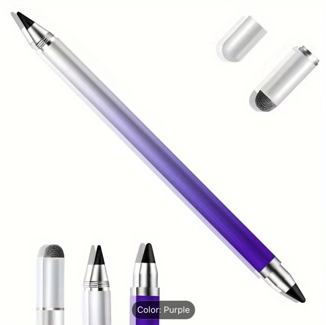 3-in-1 Stylus Pen w/ Swivel Cap, Purple, 6.81 in, Universal Compatibility