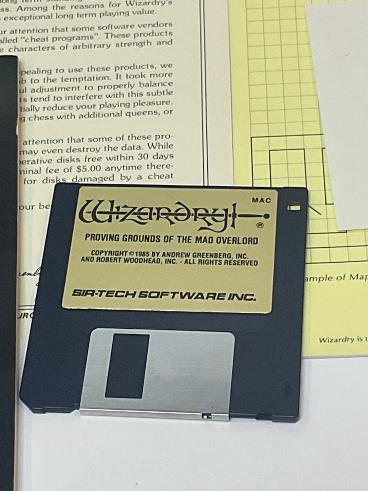 Vintage Software RPG Apple LISA Macintosh 128k 512k WIZARDRY Sir-Tech