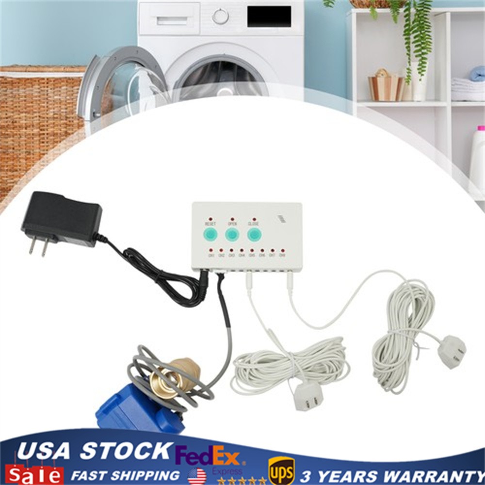 Automatic Water Leak Detector Water Leak Monitor w/ Sensors & Stut-off Valve USA
