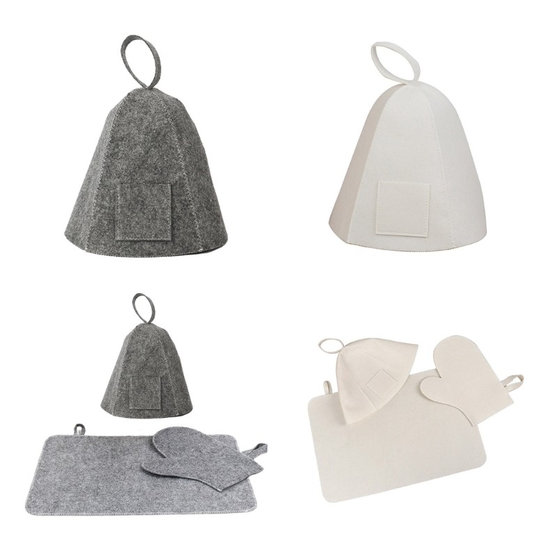 Felt Sauna Set Hat Men Fashionable Breathable Household Bath Caps for Women Men